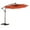 Orange, variant on 10ft LED Hanging Market Umbrella | Solar-Powered for Poolside | Durable Steel and Vibrant Polyester Fabric | Cross Base and Ground Stakes for Support