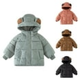 thumbnail image 4 of Otqutp Baby Boys' Water Lined Puffer Jacket Winter Coat for Winter Coats with Hooded Light Puffer Coat Warm Padded Jacket for Kids(Coffee,12-18 Months), 4 of 4