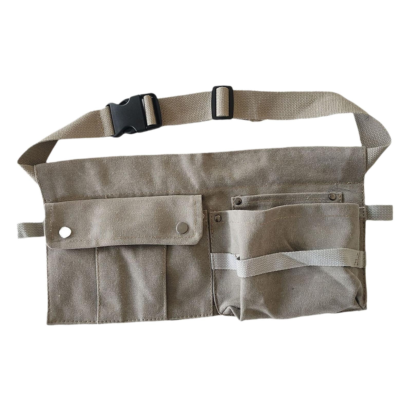 simhoa Tool Waist Bag Portable Tool Bag Large Capacity Canvas Waist Pocket Belt Waist Bag Tools Organizer for Electricians Builders Gray