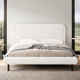 thumbnail image 3 of Omax Decor Beverly Upholstered Platform Queen Bed in White Boucle Fabric, 3 of 14