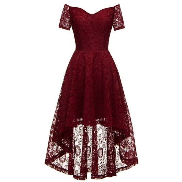 Gspmoly Women Dress, Ladies Vintage Princess Floral Lace Cocktail Off Shoulder Party Wedding Dress Wedding Dresses for Women up to 60% Off