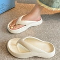 thumbnail image 2 of Slippers for Women,Summer Thick Sole Flip Flops Sandals For Outdoor Vacation Beach Travel Comfortable Toe Post On Slippers,Womens Slippers,Beige,8, 2 of 8