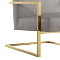 thumbnail image 5 of Posh Living Xzavier Faux Leather Accent Chair in Light Gray/Gold, 5 of 8