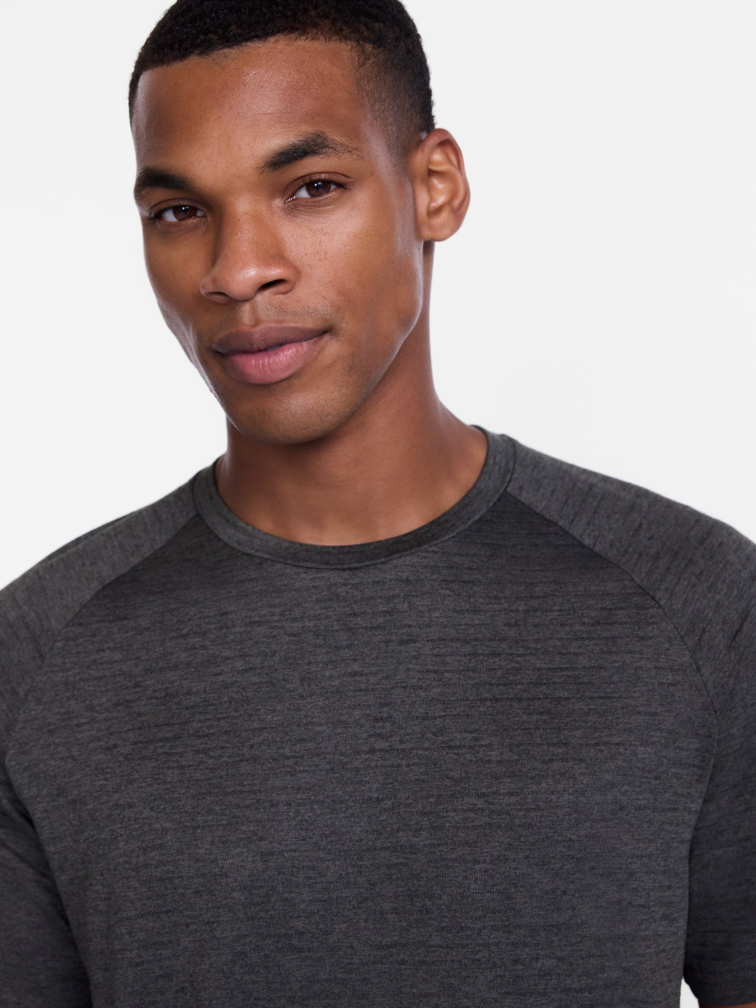 Athletic Works Men's Tonal Stripe Workout Shirt with Short Sleeves, Sizes XS-4XLT