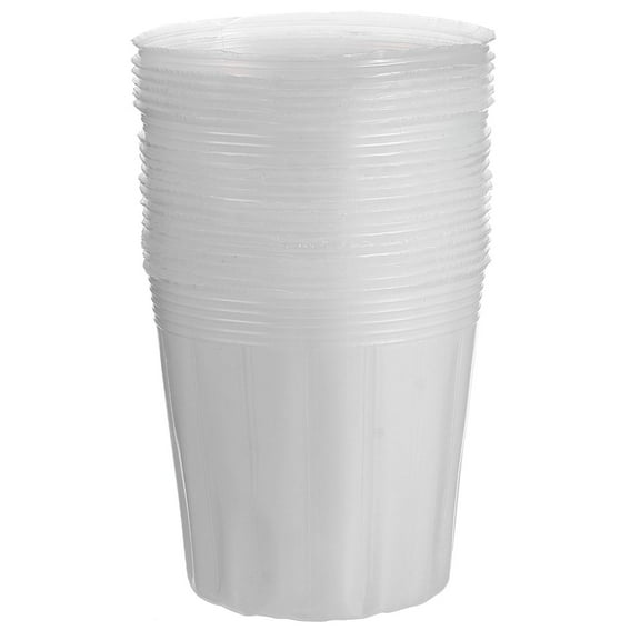 MLINS 40 Pcs Pots Large Clear Plastic Flower Pot Safe for Plants 10x11.5cm White
