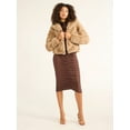 thumbnail image 3 of Sofia Jeans Women's and Women's Plus Faux Fur Chubby Jacket, Sizes XS-5X, 3 of 4