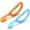 Blue + Orange, variant on Special Supplies Duo Spoon Loops Oral Motor Therapy Tools – Textured Stimulation Sensory Input for Babies & Toddlers – BPA Free Silicone Utensils (2 Pack)