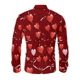 thumbnail image 5 of Atogsazn Mens Valentine's Day Shirts Casual Hearts Printed Long Sleeve Button Up Shirt Work Bussiness Tops Wine XXXL Fashion, 5 of 7