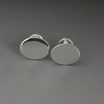 LavaJewelry, Sleek Oval Shine Cufflinks, 925 Sterling Silver, Oval Silver Cufflinks for Man