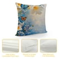 thumbnail image 4 of GOSMITH Floral Pillow Cover, Blue and White Wild Flowers with Monarch Butterflies Lily Therapy Spa Art Prints Decorative Pillow Cover Cushion Cover Home Decor Pillowcase, 4 of 5