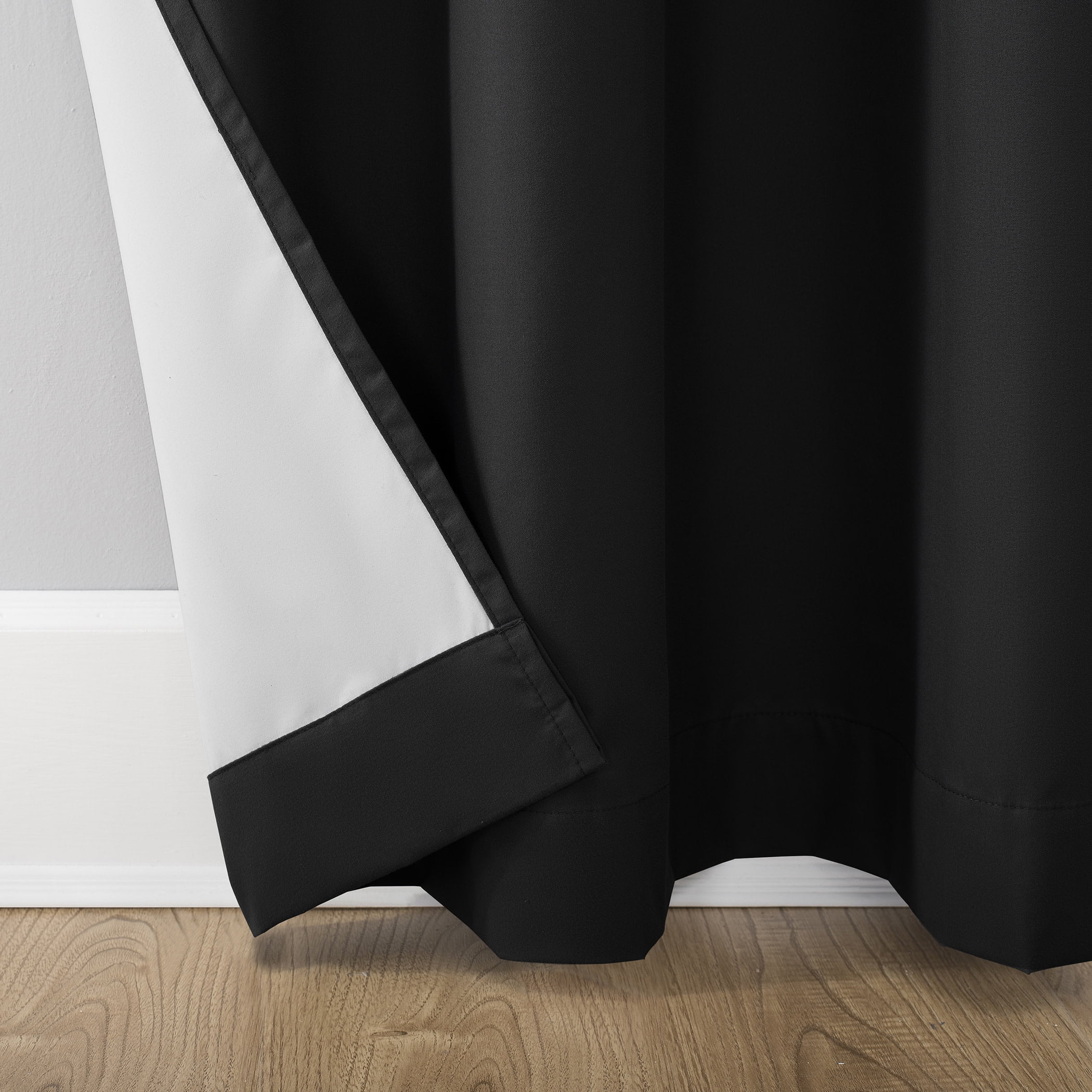 Sun Zero Cyrus Thermal 100% Blackout Grommet Curtain Panel, 40"X84", Black