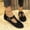 Black, variant on Crunowin Women's Flat Sandals, Round Toe Mule Buckle Solid Color Spring Summer Casual Shoes 9.5
