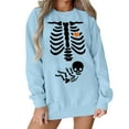 thumbnail image 4 of Pregnant Halloween Sweatshirts for Women 2025 Crewneck Pregnancy Announcement Skeleton Graphic Sweatshirt Pullover Top, 4 of 6
