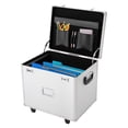 thumbnail image 4 of ToppiJoy Portable Mobile File Box, Hand Pull Locking Business Case with Handle Wheels for Office Documents Silver, 4 of 29