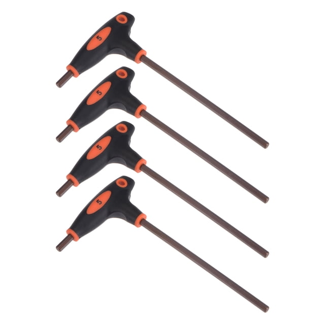 Unique Bargains Clé Hexagonale 5mm Poignée en T Double Extrémité Clé à Molette, Acier Métrique S2 Lot de 4