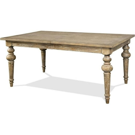 Pemberly Row Coastal Wood Dining Table in Snowy Desert Brown