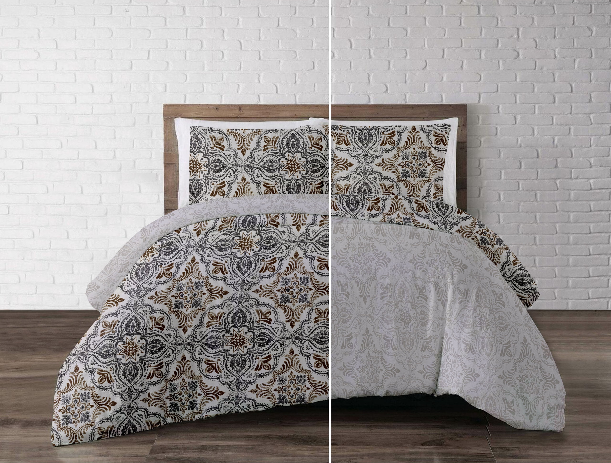 Delara Organic Cotton Duvet Sets 300 Thread Count, 3 Piece Duvet Cover with 2 Shams, King