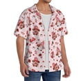 thumbnail image 2 of Balery Valentine's Day gnome Camisa Casual de Manga Corta con Botones para Hombre, Texturizada, Estilo Cubano, para Playa, Verano-Small, 2 of 5