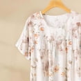 thumbnail image 4 of Chemise de Nuit pour Femmes, Manches Courtes à Col Rond Imprimé, Robe d'Allaitement, Rayonne Spandex Douce, Robe de Détente Longueur Genou, 4 of 5
