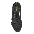 thumbnail image 4 of XYD Women Fashion Round Open Toe Block Low Heel Pumps Ballroom Strappy Sandals Back Zip Dance Party Dress Shoes Size 4 Black, 4 of 5