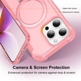 thumbnail image 3 of ELEHOLD For iPhone 16 Pro Max Heavy Duty Shockproof Rugged Case Magnetic Rugged Case, MagSafe Compatible, with Invisible and Adjustable Ring Holder Stand,  Pink, 3 of 7