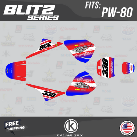 Kalair GFX Graphics Kit for Yamaha PW80 (1990-2008) Blitz Series Kalair GFX Graphics Kit for Yamaha PW80 (1990-2008) Blitz Series
