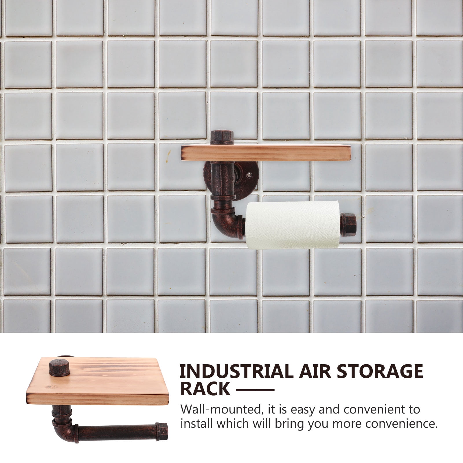 TAILTOSS Antique Copper Toilet Paper Holder Wall Mount Rack for Apartment Dwellers, 1 Pack, Bathroom Accessory