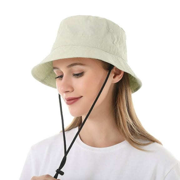 Lroveb Bucket Hats for Women Fisherman Hat Outdoor Sun Spring Summer Solid Color Beach Sunscreen Basin Woman Hat