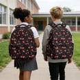 thumbnail image 2 of Garronmavis Solid Black Allover Red Cherry Fruit Children Backpack Combo, 17 Inch Minimal Fruit Theme School Bag with Thermal Lunch Pack, Pen Case and Drink Bottle Holder, 2 of 8