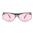 thumbnail image 4 of 90s Style Flat Top Half Rim Narrow Rectangle Wrap Sport Sunglasses Slate Silver - Pink, 4 of 8