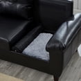 thumbnail image 4 of 59" Loveseat Modern Design Faux Leather Couch, Living Room Sofa with Storage, Big Armrest Sofa, Upholstered Breathable PU Leather Sofa (Black), 4 of 11