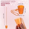 thumbnail image 2 of Uxcell 2 Pcs Shot Glass Necklaces, 2 oz Shot Cups on Beaded Necklace, Plastic Glass Cups Bead Chain Striped for Party, Orange, 2 of 7