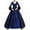 Navy, variant on Summer Plus Size Women's Dress Women Retro Party Princess Cosplay Dress Square Collar Lace Floor Length Dress Wine 18(XXXXXL)