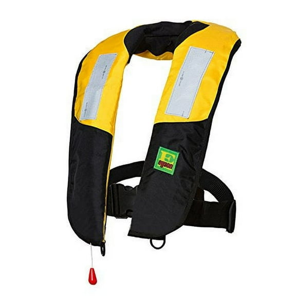 Top Safety Adult Life Jacket with Whistle - Auto Version Inflatable Lifejacket Life Vest PFD for Boating Fishing Kayaking Canoeing Sailing Paddle Boarding SUP Water Ski Light Weight Adjustable Size
