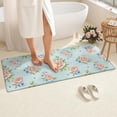 thumbnail image 4 of Pioneer Flower Floral Print Pattern Bathroom Rugs Mat, Non Slip Microfiber Bathroom Rug with Rubber Backing, Soft Mats for Bathroom Floor Tub Shower, 24"x60", 4 of 5