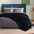 thumbnail image 3 of GentleSoft Sherpa Fleece Blankets Queen Size for Bed - Thick and Warm Throw for Women and Men, Soft Fuzzy Plush Queen Blanket for Winter, Black, 90x90 Inches, 3 of 7
