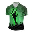 thumbnail image 4 of LIIPEE Halloween Graphic Polo Shirt For Men Short Sleeve Tennis Collar Shirts Male Comfortable Breathable Polos,XXXXXL, 4 of 5