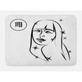 thumbnail image 1 of Zodiac Virgo Bath Mat, Abstract Virgo Woman Portrait The Virgin with Stars and Symbol Monochrome, Non-Slip Plush Mat Bathroom Kitchen Laundry Room Decor, 29.5 X 17.5 Inches, Black and White, Ambesonne, 1 of 2