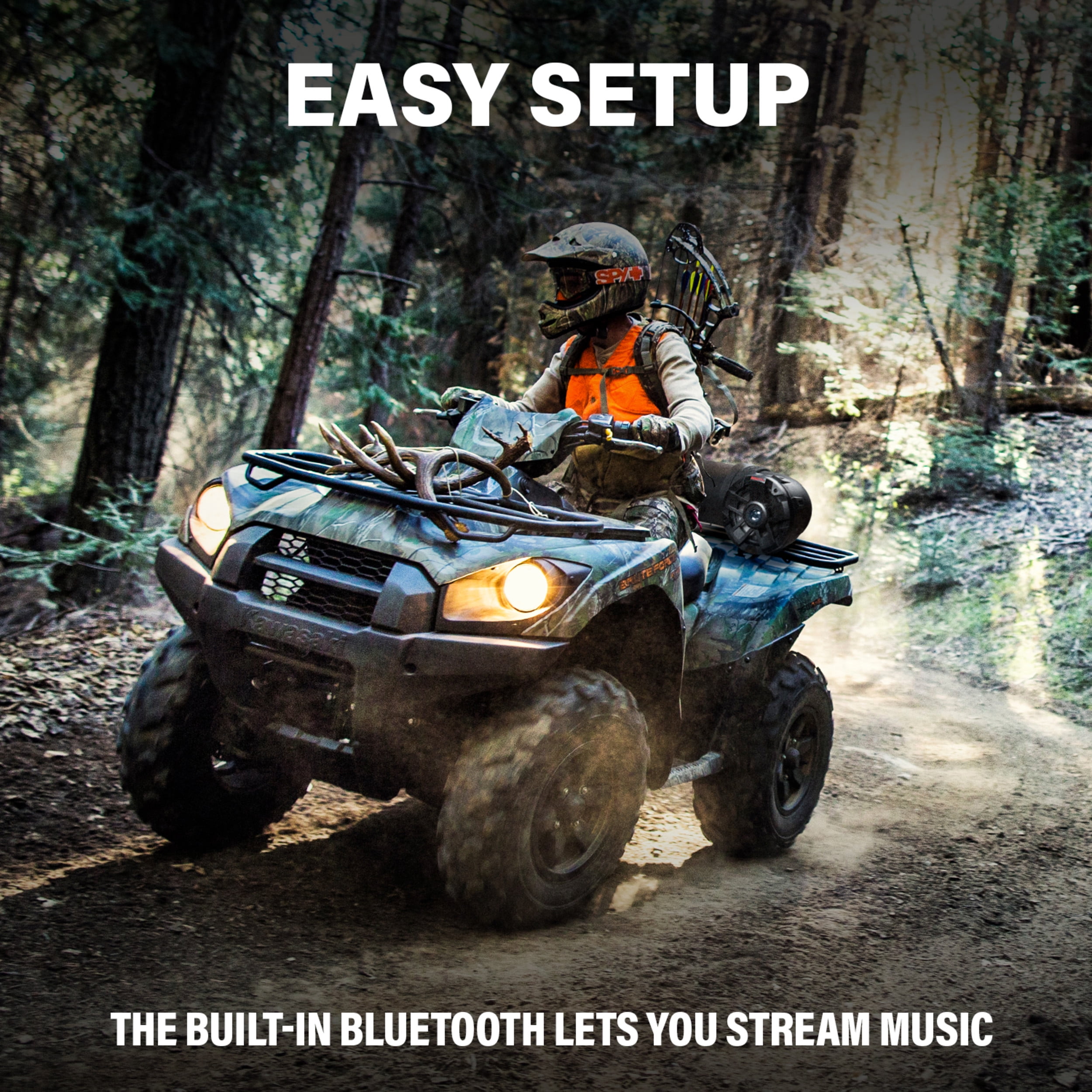 BOSS Audio Systems ATVB6.5R ATV UTV Weatherproof Sound System - 6.5 Inch Speakers, 1 Inch Tweeters, Built-in Amplifier, Bluetooth, Rechargeable Batter Boss Audio Systems 6.5\" | Bluetooth ATV Speakers