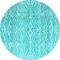 thumbnail image 1 of Ahgly Company Indoor Round Solid Light Blue Modern Area Rugs, 3' Round, 1 of 4