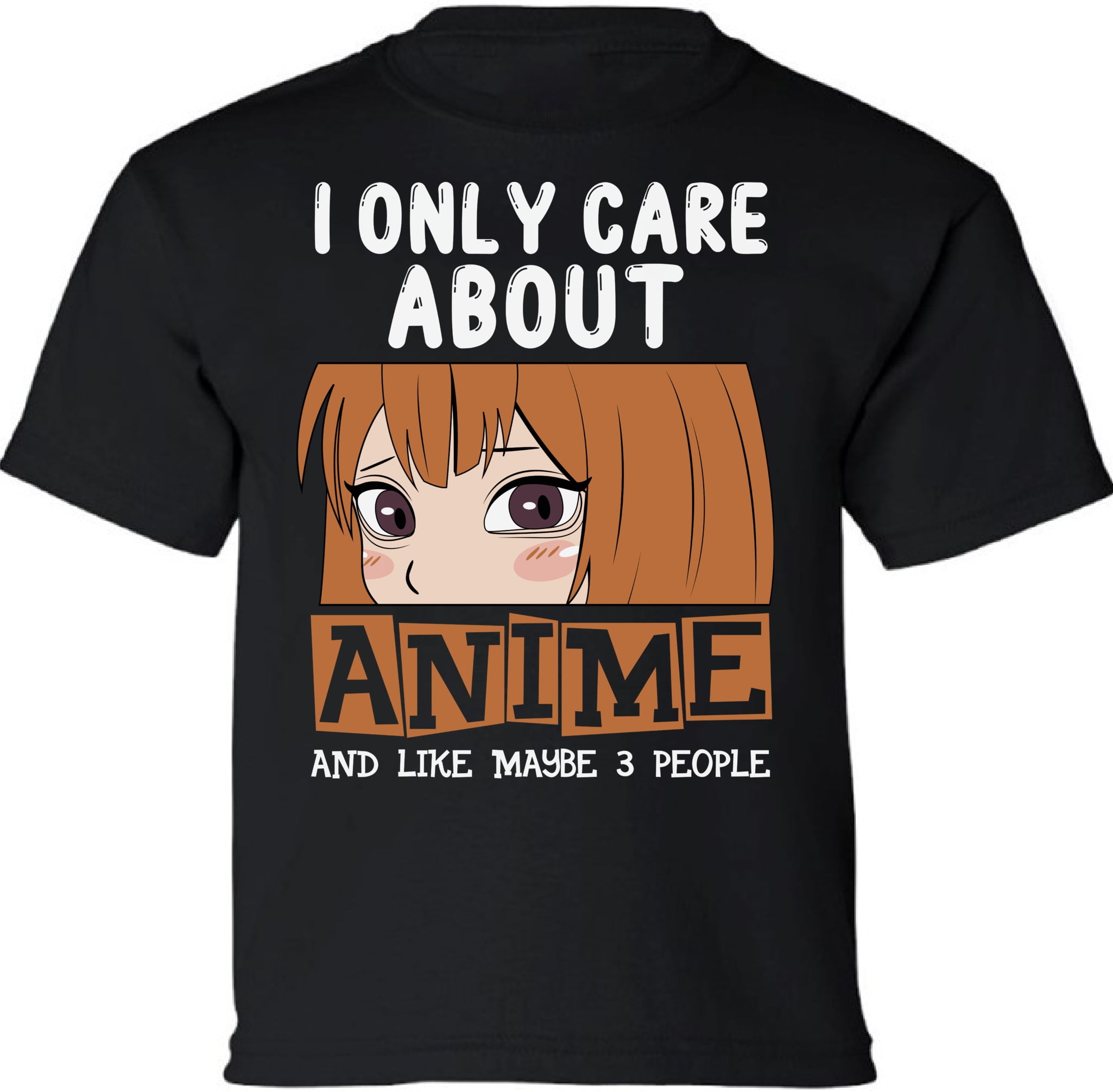 Youth T-shirt I Only Care About Anime Kids Tees - XS S M L XL Japanese  Kawaii - Anime Clothes Short Sleeve Boys Girls Graphic Tee 