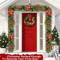 thumbnail image 4 of Taicans ‌8.8ft Artificial Christmas Garland with Red Bow & Gold Poinsettia - Realistic Pine Cones,Berries & Ornaments,Holiday Decor for Fireplace,Mantel,Staircase & Tree - UV Resistant, 4 of 6