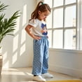 thumbnail image 5 of Graphic Tee Shirt + Pants For Kid Toddler Girl Clothes Summer Short Sleeve Tops Summer Outfits Set Blue 3-4 Years, 5 of 7