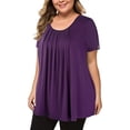 thumbnail image 1 of Camisa casual de manga corta para mujer, talla grande, talla grande, talla 4XL JM, 1 of 5