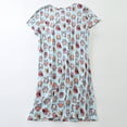 thumbnail image 2 of Defitshape Women's Short Sleeve Nightgown Cute Crew Neck Nightwear Sleepshirt Mini Sleep Lounge Dress Printed Patterned Sleepwear Cartoon Cotton Owl Small, 2 of 5