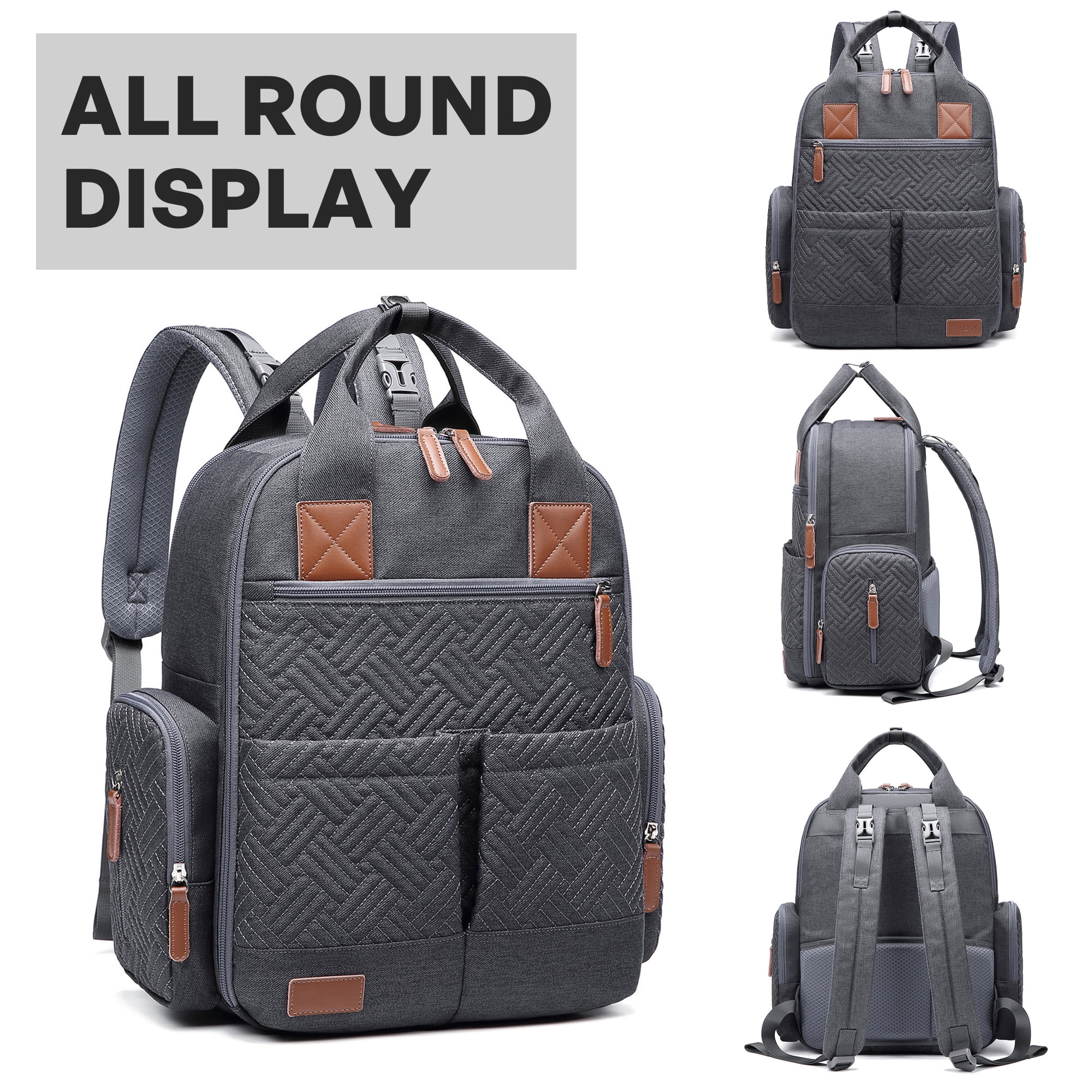 AGUDAN Baby Diaper Backpack Waterproof Maternity Bag Dry&Wet Separation Nappy Bag 12x7x16IN