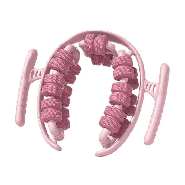 Rodillo de masaje manual, herramienta de masaje de tejido profundo, rodillo muscular multifuncional Rosa