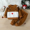 thumbnail image 5 of Godderr Toddler Baby Girls Boys Christmas Pullover Sweatsuit Set, 2PCS Fleece Elk Outfits Sweatshirt Pants Outfits Set Cartoon Pullover Workout Clothes for Winter Autumn, 5 of 7