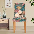 thumbnail image 4 of Yayeee 2 Pack Dining Chair Covers Stretch Parson Chairs Slipcovers Seat Protector, Pink Water Lilies Pattern, 4 of 6