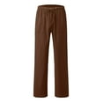 thumbnail image 3 of zuwimk Men'S Pants Slim Fit,Men's No-Iron Expandable Waist Plain-Front Pant Brown,M, 3 of 5